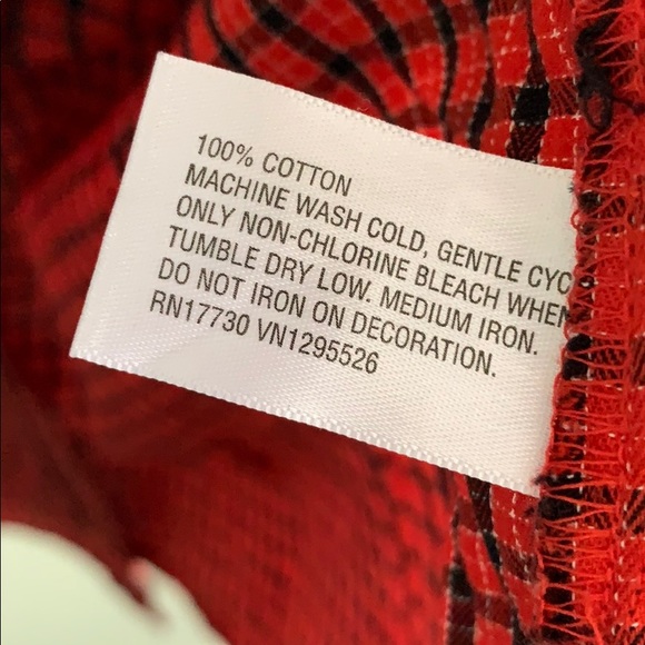 Red Plaid Button-Down with Fun Taupe Sequin Collar - Picture 4 of 4